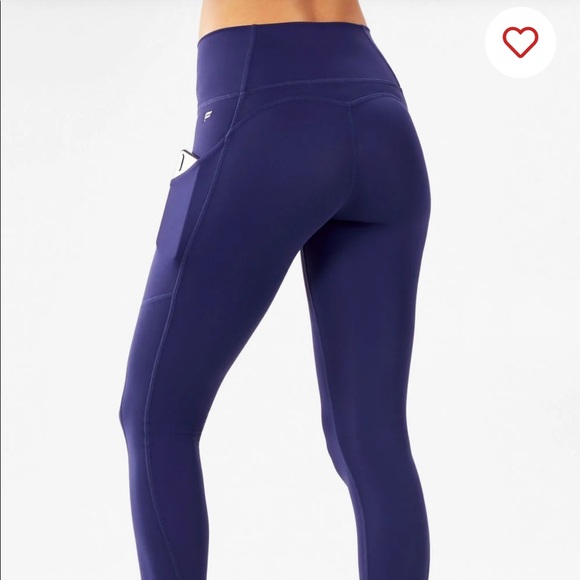 Fabletics Oasis High Waisted Pocket 7/8 Motion365 Navy Large - Picture 2 of 5